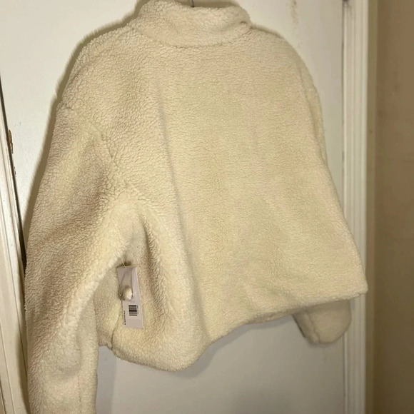 Just Fab faux shearling wrap jacket new with the tag bone white XXL - Picture 7 of 16
